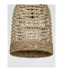 Griffin 42cm Dome Pendant Ceiling Light Dried Water Hyacinth Black Fabric Wire Base LED E27-5