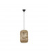 Griffin 27cm Dome Pendant Ceiling Light Dried Water Hyacinth Black Fabric Wire Base LED E27-1