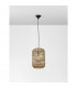 Griffin 27cm Dome Pendant Ceiling Light Dried Water Hyacinth Black Fabric Wire Base LED E27-3