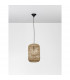 Griffin 27cm Dome Pendant Ceiling Light Dried Water Hyacinth Black Fabric Wire Base LED E27-4