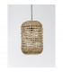 Griffin 27cm Dome Pendant Ceiling Light Dried Water Hyacinth Black Fabric Wire Base LED E27-5