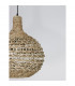 Griffin 46cm Dome Pendant Ceiling Light Dried Water Hyacinth Black Fabric Wire Base LED E27-4