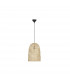 Aurora Dome Pendant Ceiling Light Natural Rattan Black Fabric Wire &Base LED E27-1
