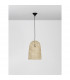 Aurora Dome Pendant Ceiling Light Natural Rattan Black Fabric Wire &Base LED E27-3