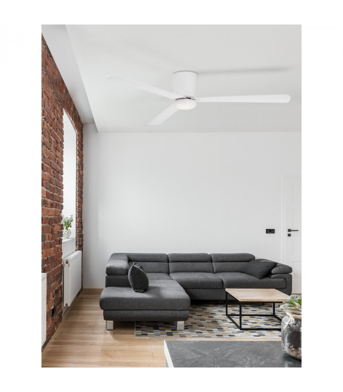 Dell Ceiling Fan Aluminium Matt White 3ABS Wood Blades-1