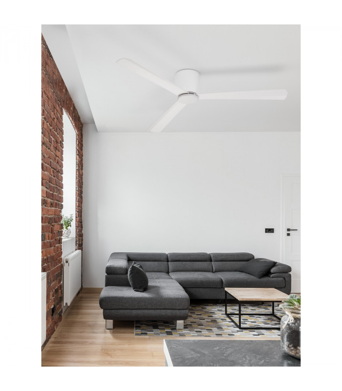 Dell Ceiling Fan Aluminium Matt White 3ABS Wood Blades-2