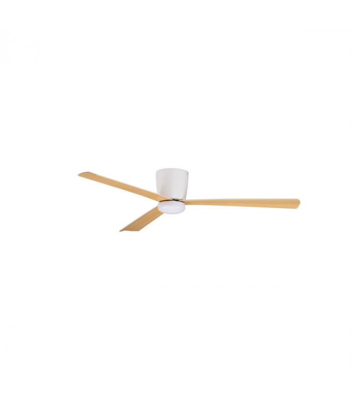Dell Ceiling Fan Aluminium Wood & Matt White 3ABS Wood Blades-4