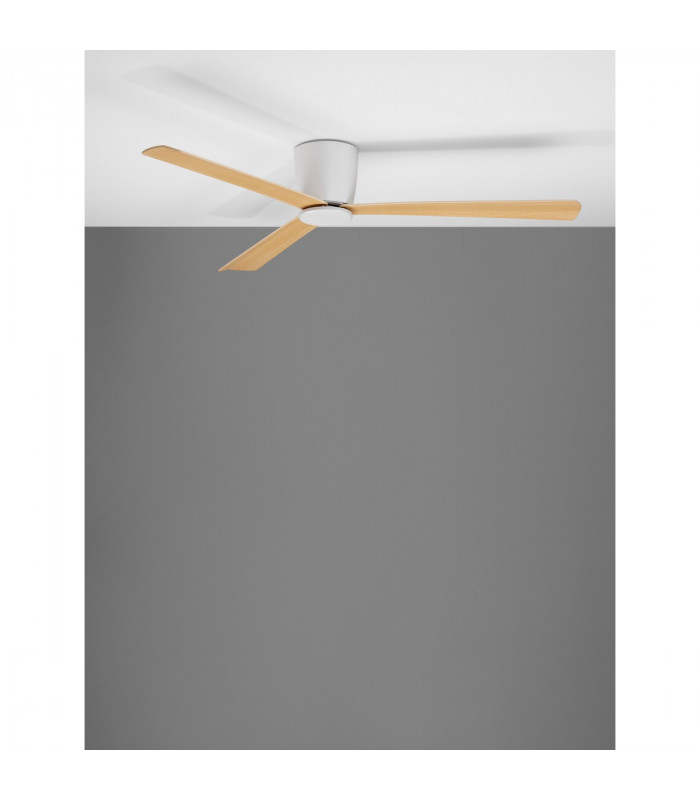 Dell Ceiling Fan Aluminium Wood & Matt White 3ABS Wood Blades-5