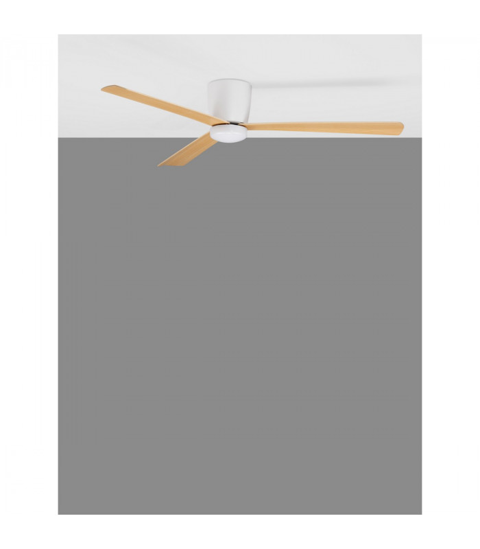Dell Ceiling Fan Aluminium Wood & Matt White 3ABS Wood Blades-6