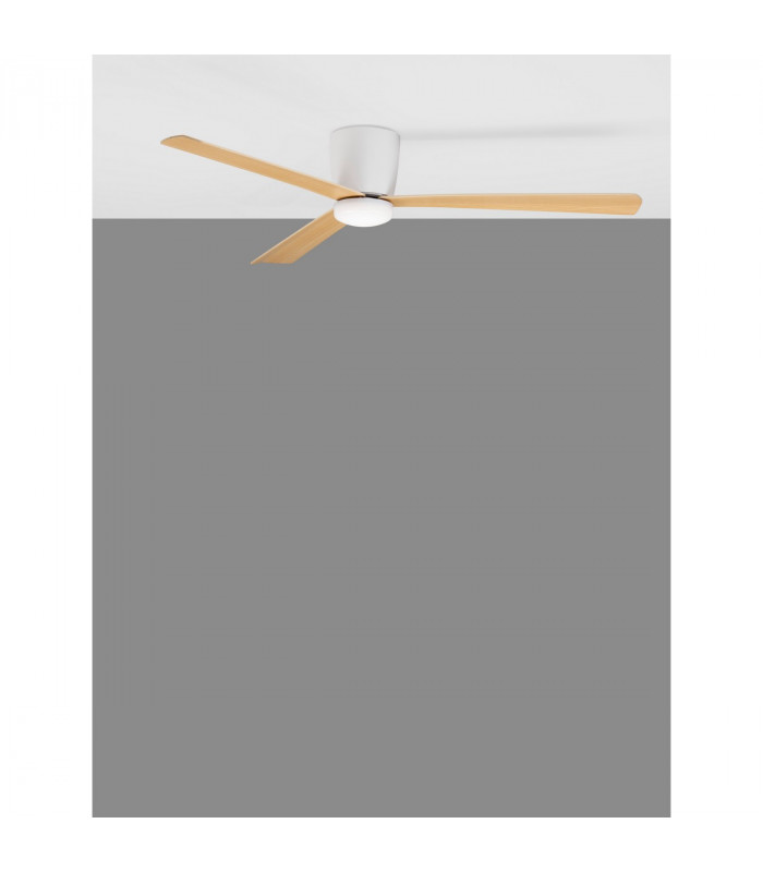 Dell Ceiling Fan Aluminium Wood & Matt White 3ABS Wood Blades-7