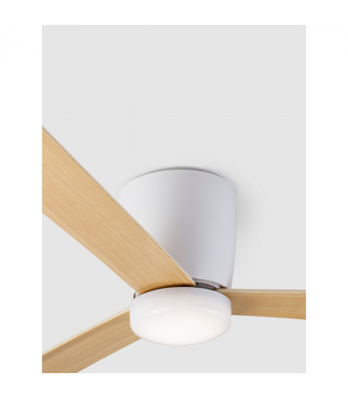 Dell Ceiling Fan Aluminium Wood & Matt White 3ABS Wood Blades-9