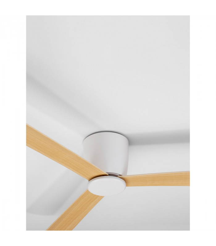 Dell Ceiling Fan Aluminium Wood & Matt White 3ABS Wood Blades-11