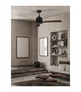 Axel Ceiling Fan Black Aluminium Black Walnut Plywood-2