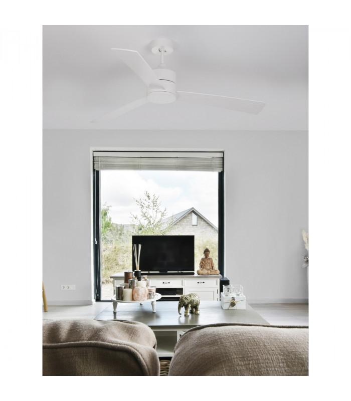 Axel Ceiling Fan White Aluminium White Oak Plywood-2