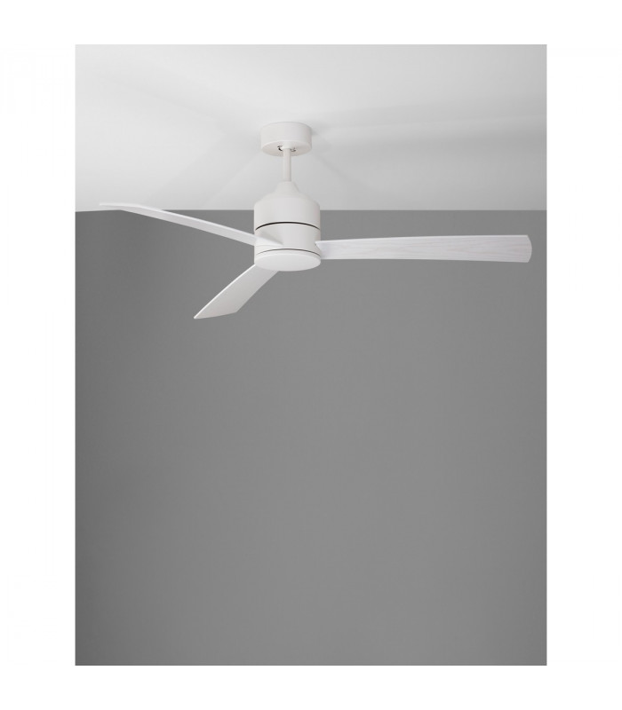 Axel Ceiling Fan White Aluminium White Oak Plywood-3