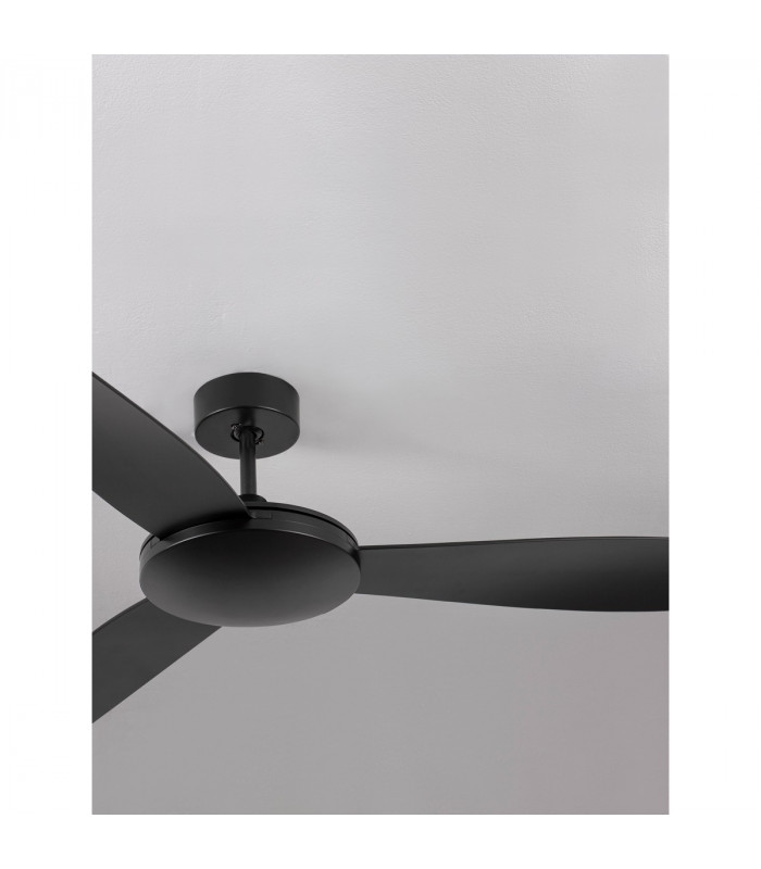 Blaire Ceiling Fan Aluminium Matt Black Glass 3ABS Black Blades-3