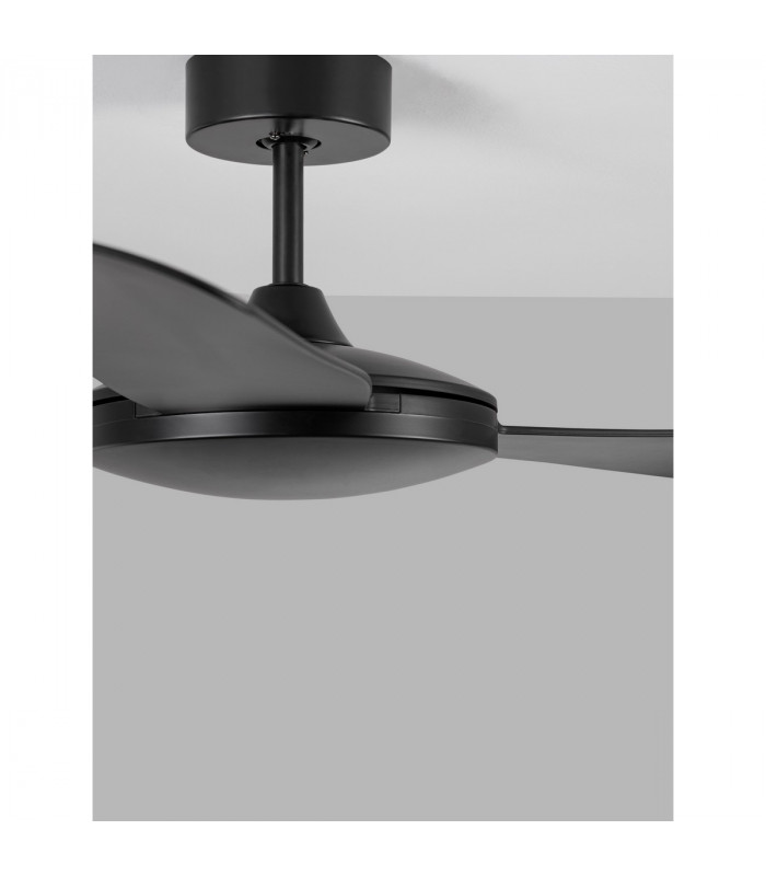 Blaire Ceiling Fan Aluminium Matt Black Glass 3ABS Black Blades-4