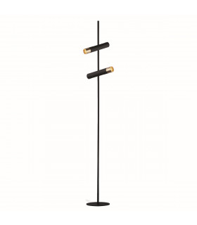 Cylinder 2 Light Floor Lamp Black & Gold-1