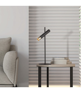 Cylinder Table Lamp Black & Gold-2