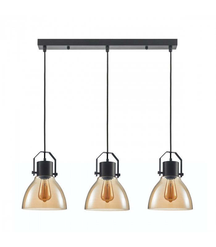 Darlena Industrial Retro 3 Light Bar Pendant Ceiling Light E27-1