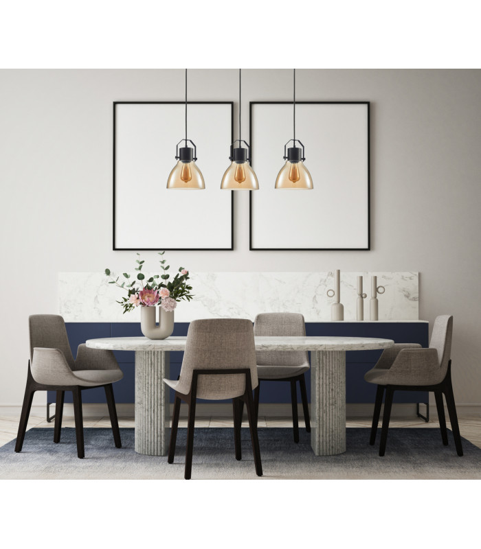 Darlena Industrial Retro 3 Light Bar Pendant Ceiling Light E27-3