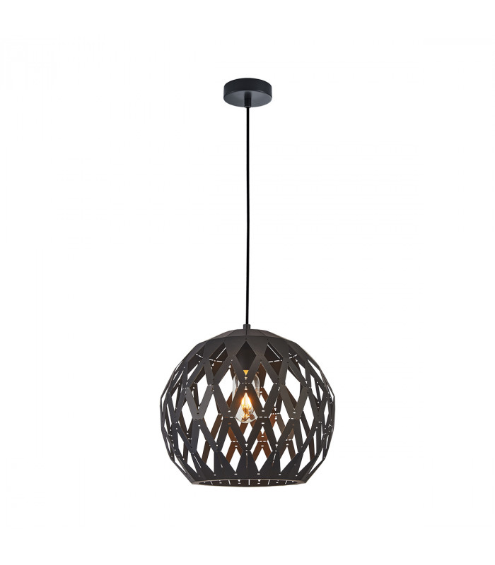Hilo Modern 1 Light Wire Frame Pendant Ceiling Light E27-1