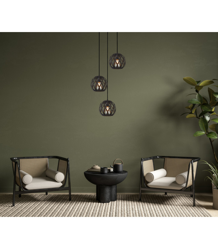 Hilo Modern 3 Light Cluster Pendant Ceiling Light E27-3