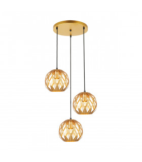 Hilo Modern 3 Light Cluster Pendant Ceiling Light E27-1