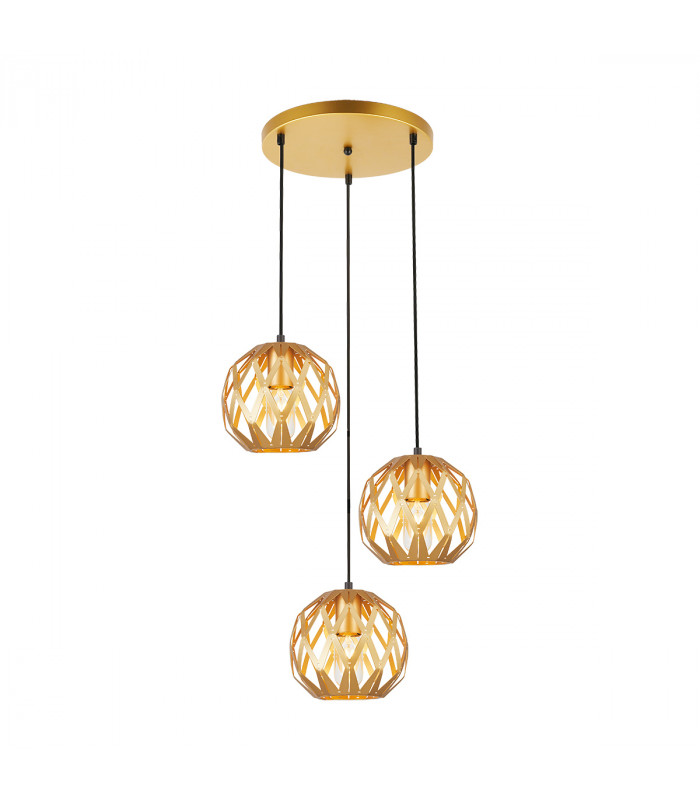 Hilo Modern 3 Light Cluster Pendant Ceiling Light E27-1