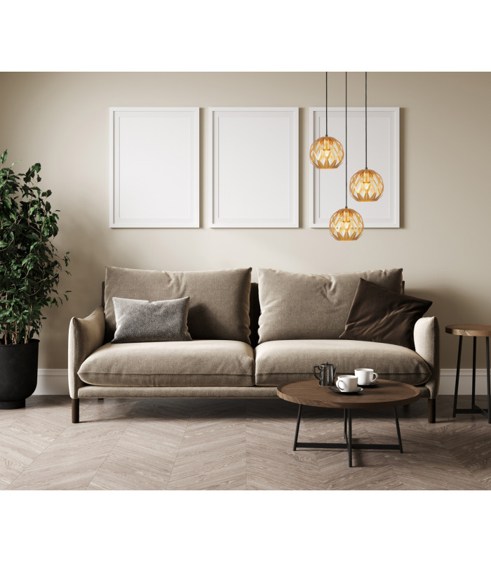 Hilo Modern 3 Light Cluster Pendant Ceiling Light E27-3