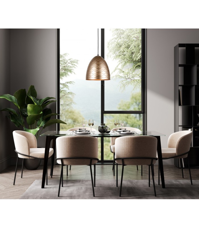 Leilani Modern 1 Light Dome Pendant Ceiling Light E27-3