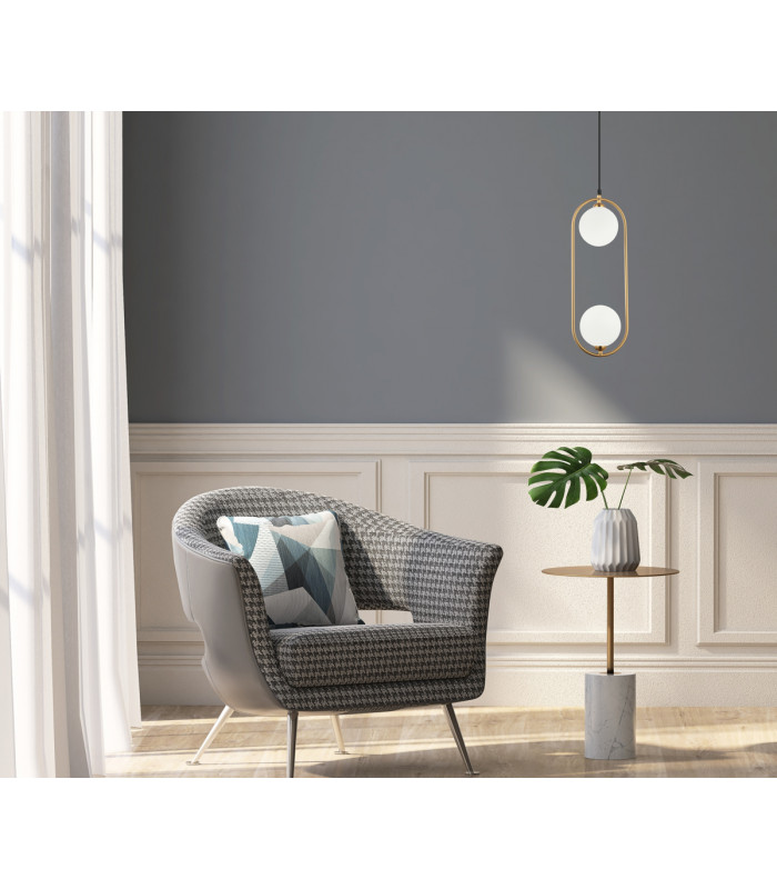Lupus Modern 2 Light Globe Pendant Ceiling Light G9-3
