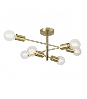 Atlantico Industrial Retro 6 Light Multi Arm Semi Flush Ceiling Lamp E27-1