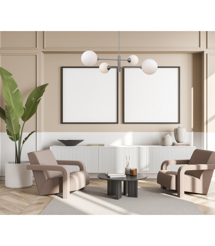 Evora Modern 4 Light Multi Arm Semi Flush Ceiling Lamp G9-3