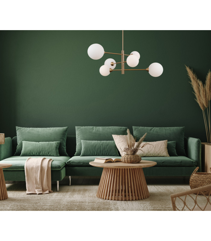 Evora Modern 6 Light Multi Arm Semi Flush Ceiling Lamp G9-3