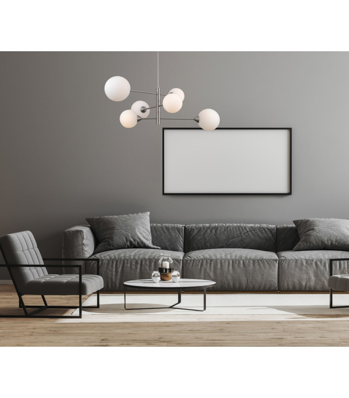 Evora Modern 6 Light Multi Arm Semi Flush Ceiling Lamp G9-3