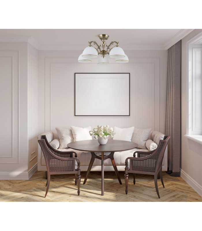 Feneza Stylish 5 Light Multi Arm Semi Flush Ceiling Lamp E27-3