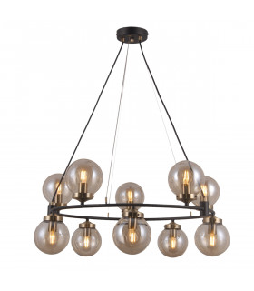 Galvez Industrial Retro 10 Light Globe Pendant Ceiling Light E14-2