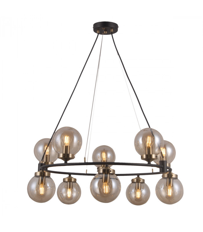 Galvez Industrial Retro 10 Light Globe Pendant Ceiling Light E14-2
