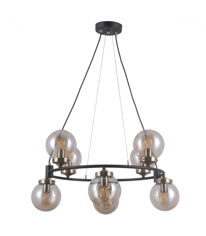 Galvez Industrial Retro 8 Light Globe Pendant Ceiling Light E14-1