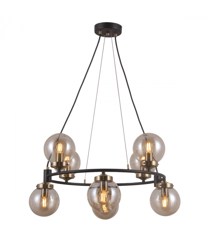 Galvez Industrial Retro 8 Light Globe Pendant Ceiling Light E14-2