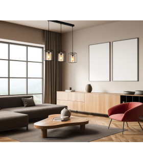 Kalula Industrial Retro 3 Light Bar Pendant Ceiling Light E27-3