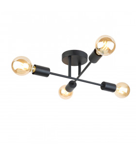 Montico Industrial Retro 4 Light Multi Arm Semi Flush Ceiling Lamp E27-1