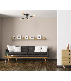 Montico Industrial Retro 4 Light Multi Arm Semi Flush Ceiling Lamp E27-3
