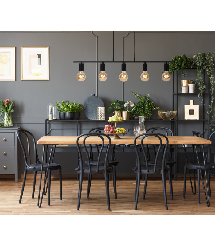 Odivela Industrial Retro 5 Light Bar Pendant Ceiling Light E27-3