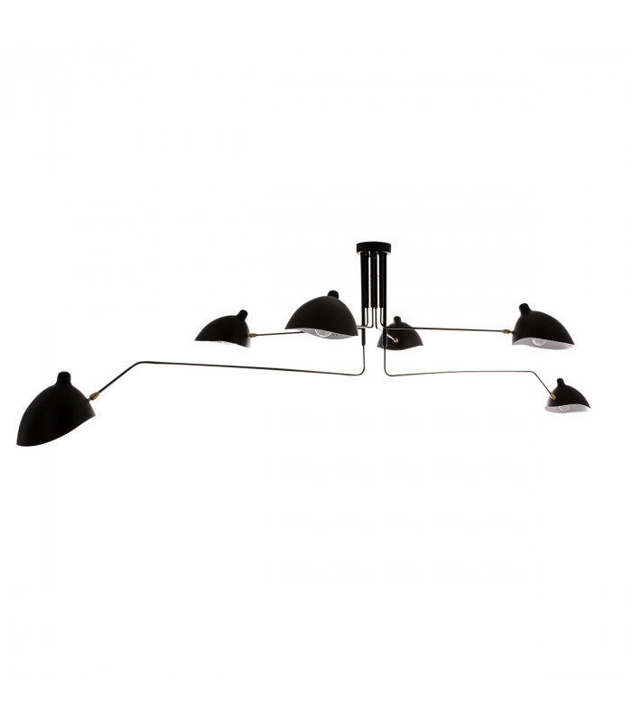 Davis Industrial Retro 6 Light Semi Flush Ceiling Light E27-1