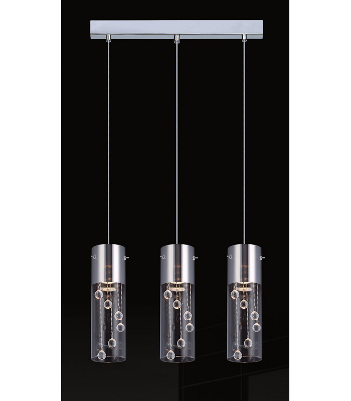 Cordell Crystals 3 Light Bar Pendant Ceiling Light GU10-1
