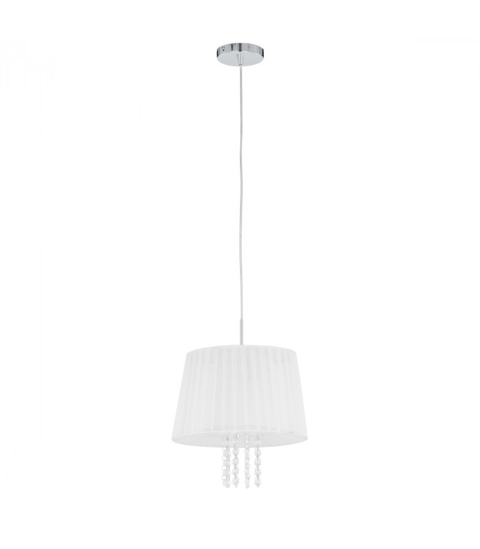 Luisa Crystals 1 Light Cylindrical Pendant Ceiling Light E14-1