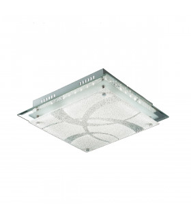 Orlando Classic 1 Light Patterned Glass Flush Ceiling Light LED 3000K-1