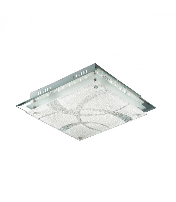 Orlando Classic 1 Light Patterned Glass Flush Ceiling Light LED 3000K-1